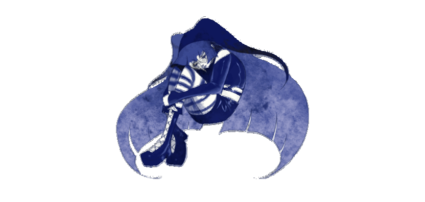 Animated character at computer