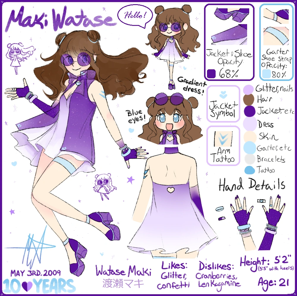 Maki Watase official reference sheet